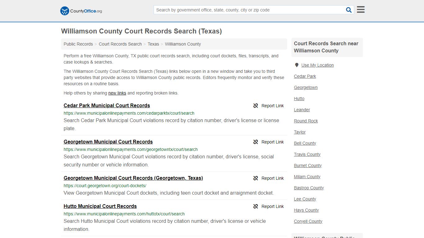 Williamson County Court Records Search (Texas) - County Office
