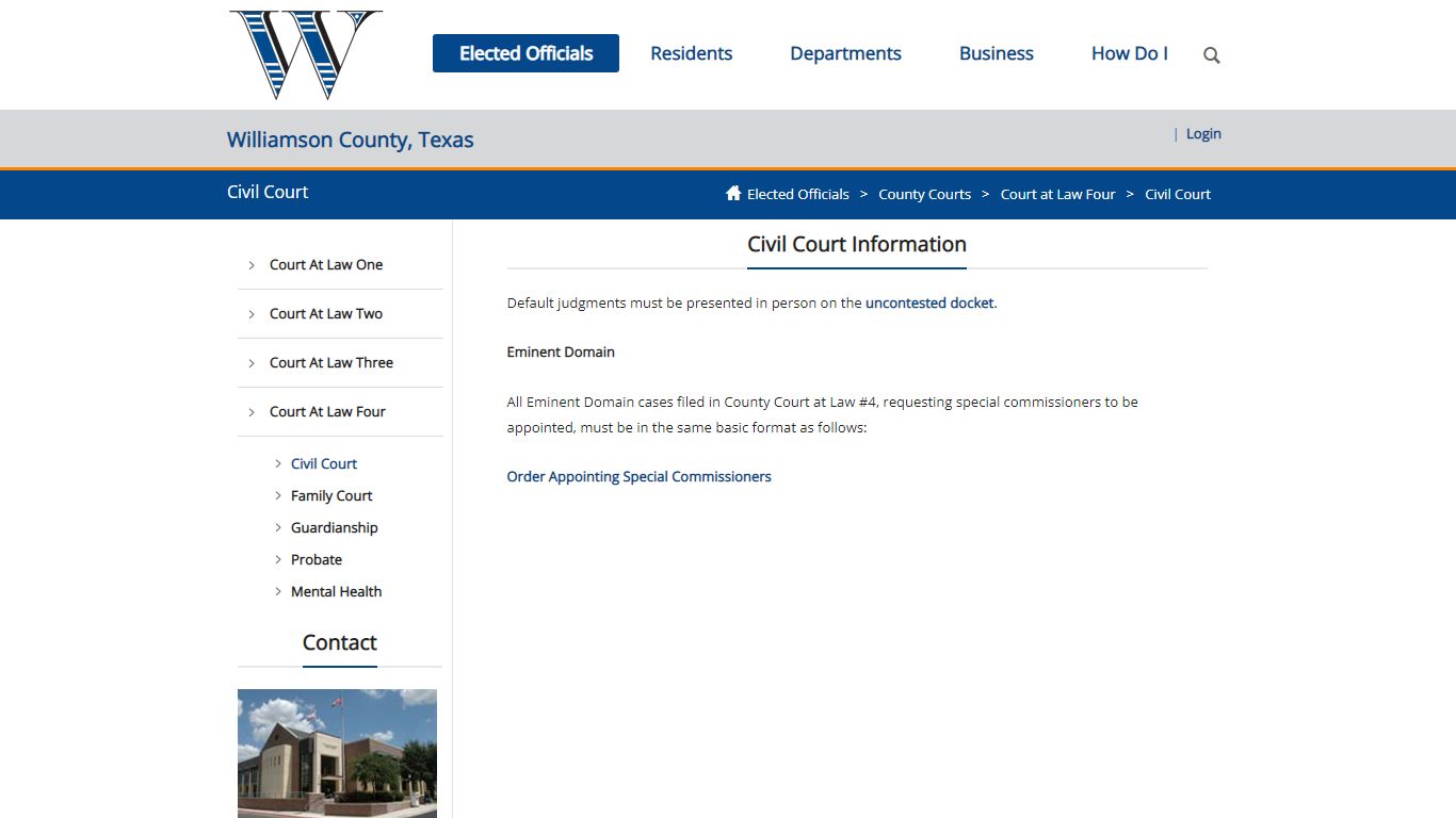 Civil Court - Williamson County, Texas
